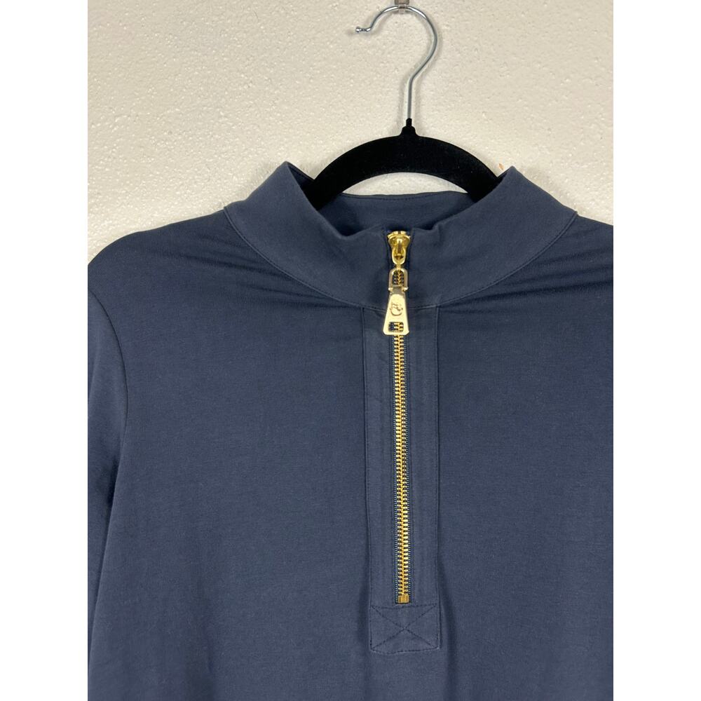Spartina 449 Nora Half Zip Fringe Dress Navy Small Preppy Resort Coastal - Picture 6 of 10
